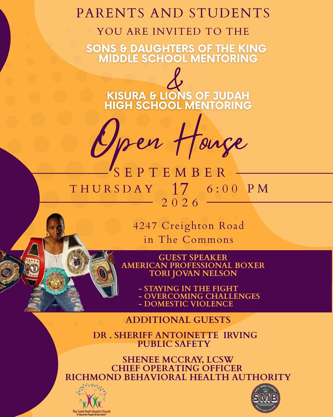 Youth Mentoring Open House flyer
