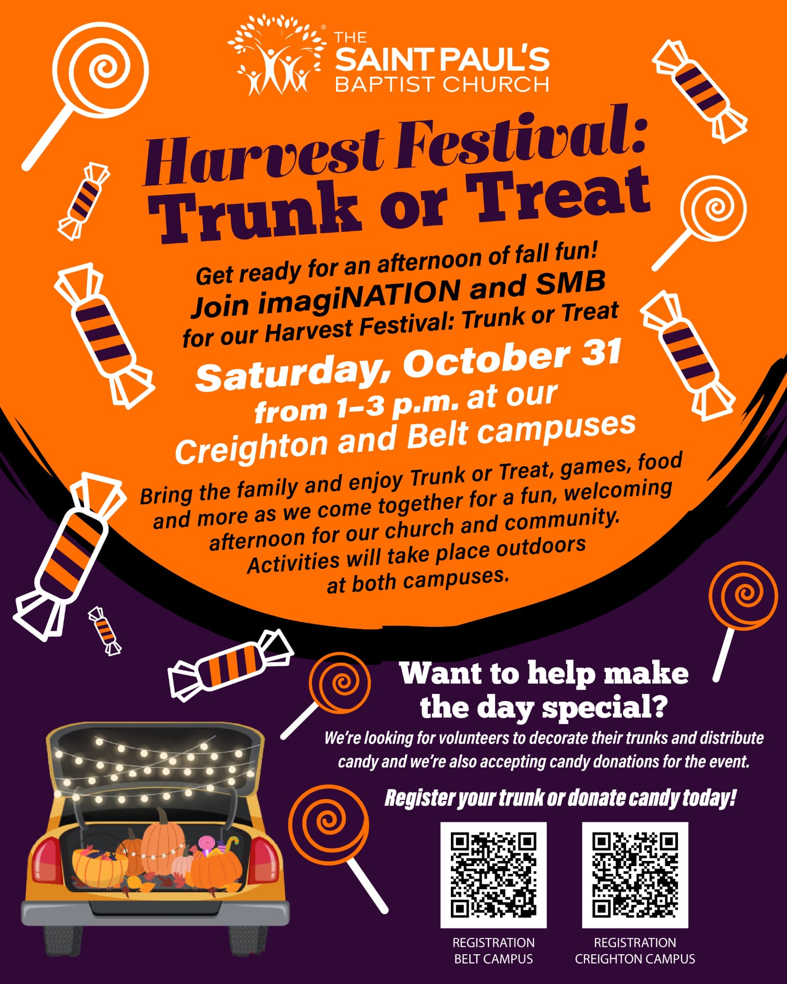 Harvest Festival: Trunk or Treat flyer